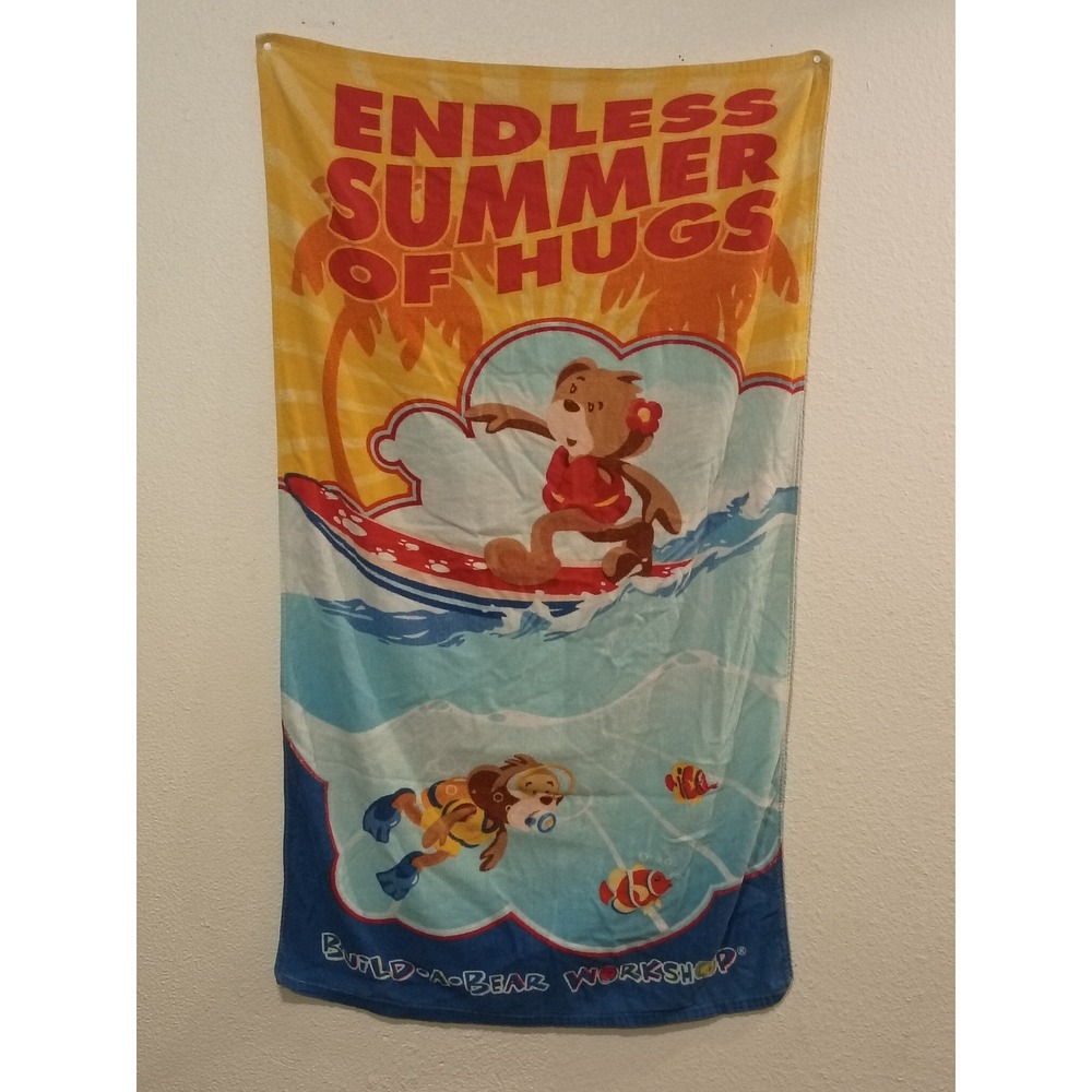Build-A-Bear Workshop Endless Summer of Hugs Beach Towel Surfing Scuba Kids